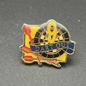 National Dart Association NDA 9 Dart Out Lapel Hat Pin